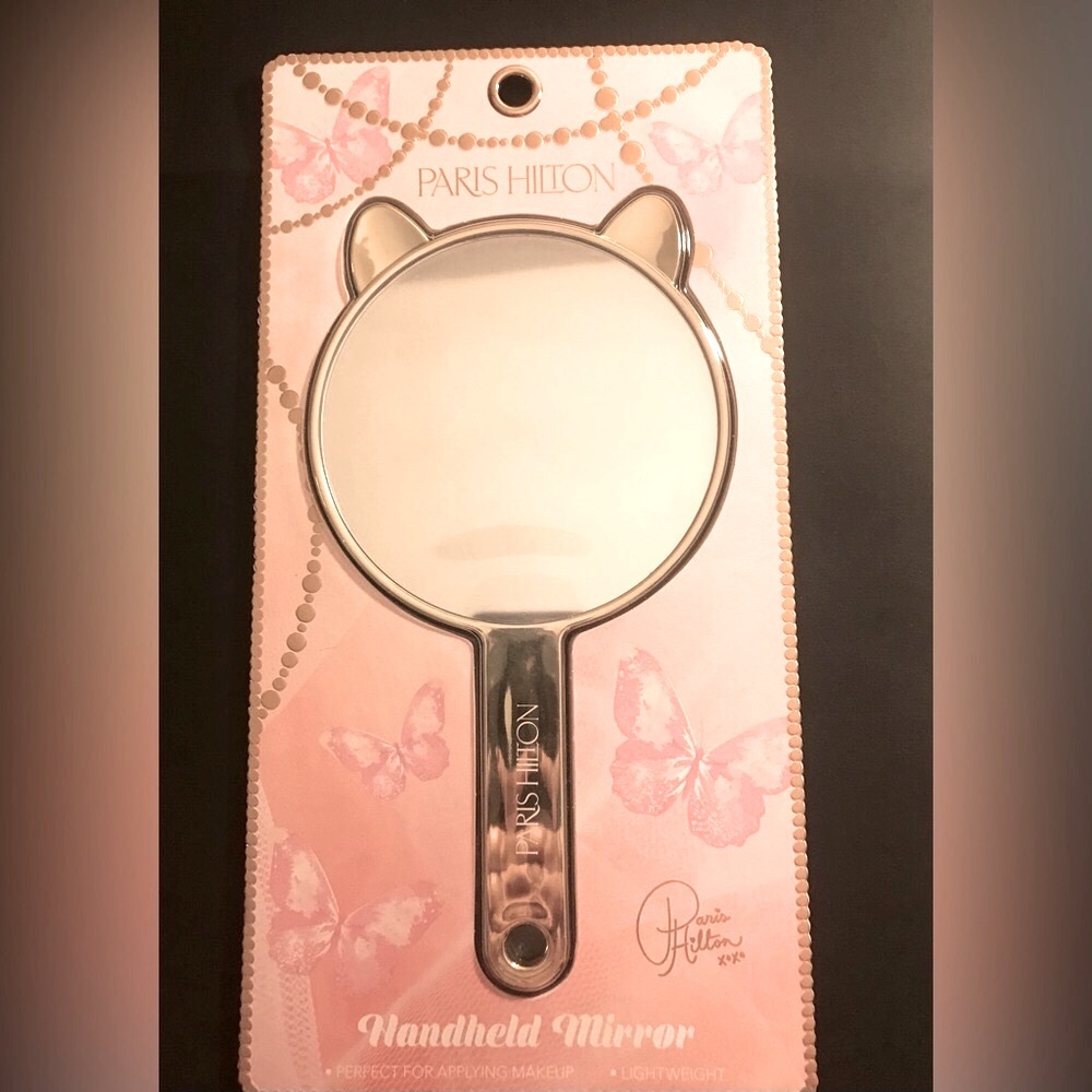 Gold Metallic Cat handheld mirror